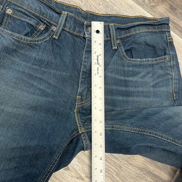 Levis 541 Red Tab Faded Dark Wash Blue Mens 32 Athletic Fit Tapered Denim Jeans - Picture 9 of 11